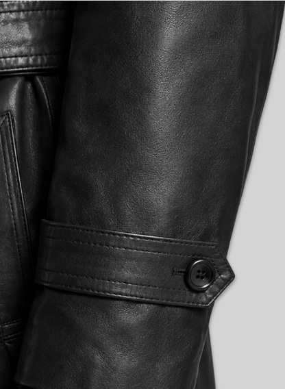 Leather Long Coat #205