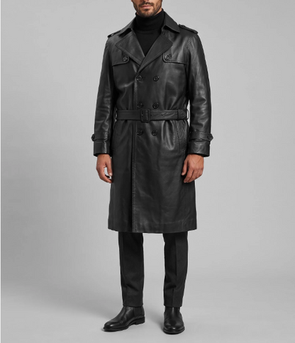 Leather Long Coat #205