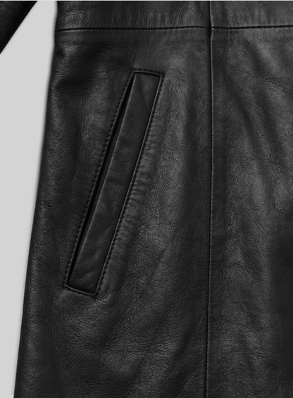 Leather Long Coat #201