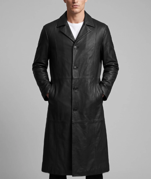 Leather Long Coat #201