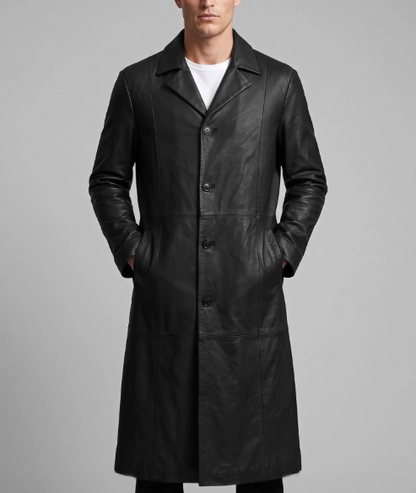 Leather Long Coat #201