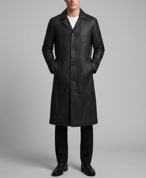 Leather Long Coat #201