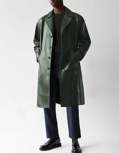 Leather Long Coat #202