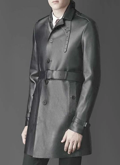 Leather Long Coat #204