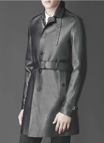 Leather Long Coat #204