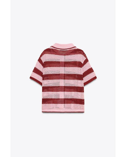 Loose Women 2025 Janet Street-Porter Pink Striped Polo Jacket