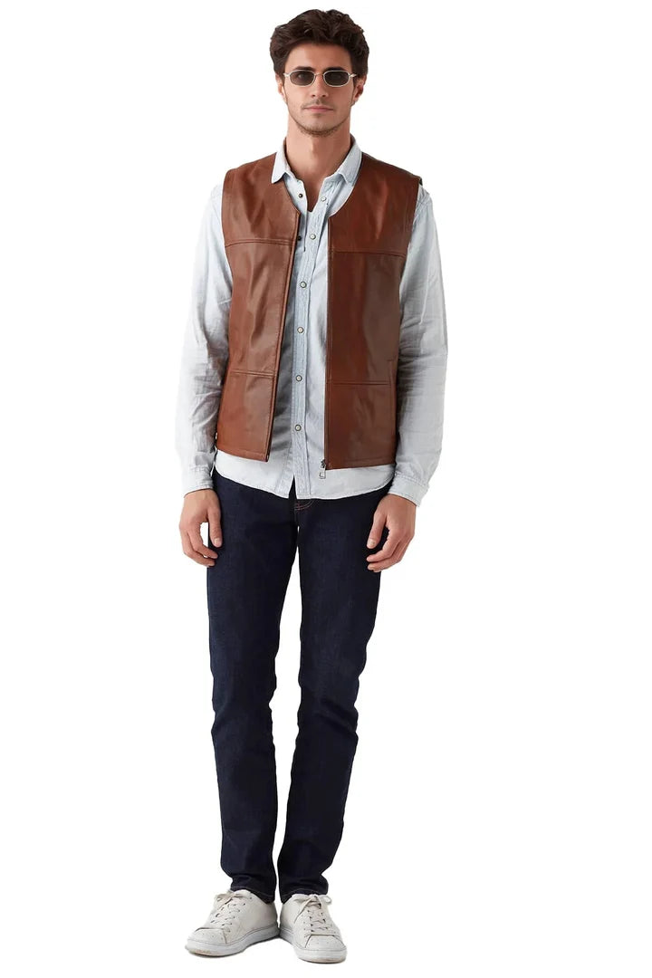LuxuryLeatherVestForMen