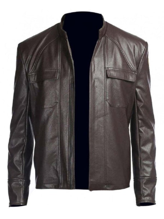 Men Swiss Brown Designer Leather Jacket