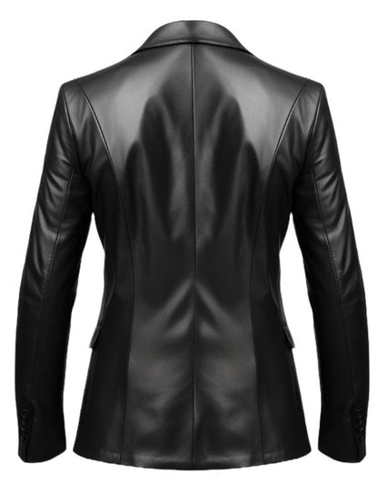 Men 2 Button Leather Blazer