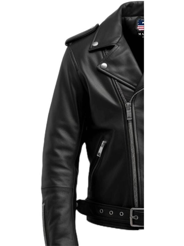Men Black Biker Leather Jacket - Biker Leather Jacket Black
