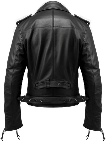 Men Black Biker Leather Jacket - Biker Leather Jacket Black