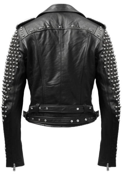 Men Black Biker Leather Jacket - Leather Biker Black Jacket