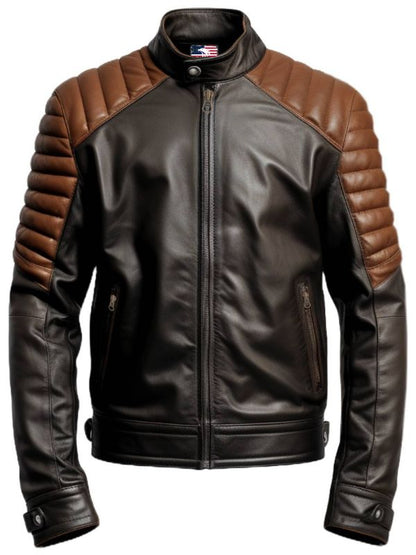 Men Black Brown Leather Jacket - Leather Jacket Black Brown