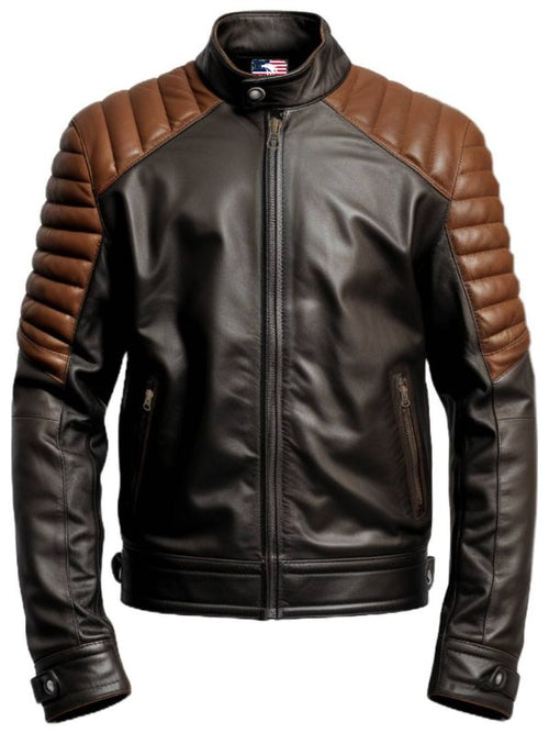 Men Black Brown Leather Jacket - Leather Jacket Black Brown