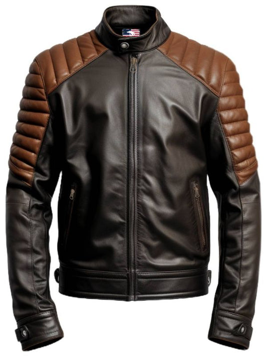 Men Black Brown Leather Jacket - Leather Jacket Black Brown