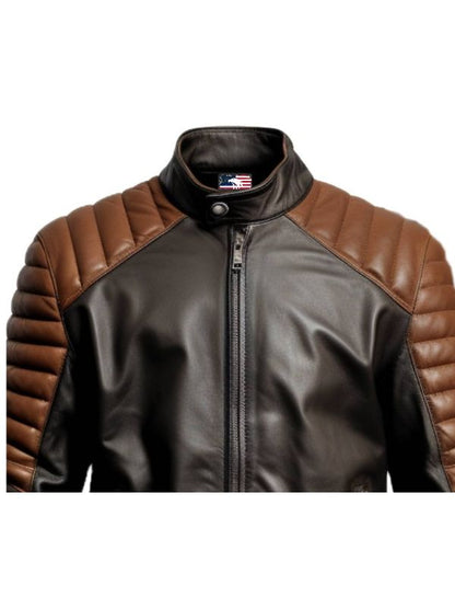 Men Black Brown Leather Jacket - Leather Jacket Black Brown