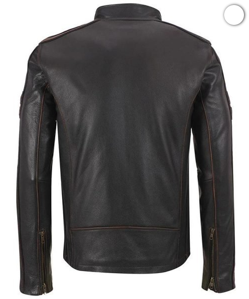 Men Black Cafe Racer Leather Jacket