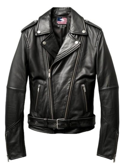 Men Black Leather Biker Jacket - Biker Leather Jacket