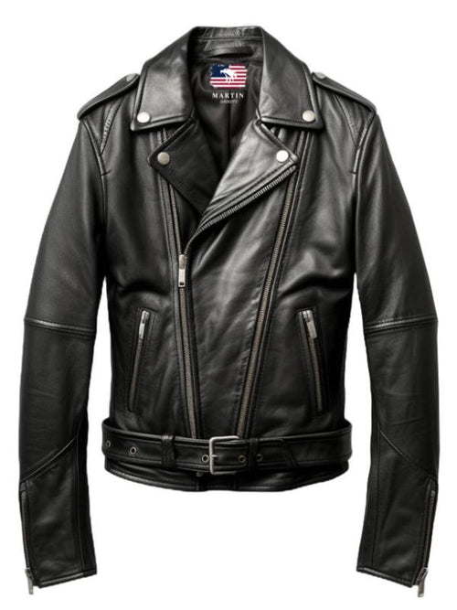 Men Black Leather Biker Jacket - Biker Leather Jacket