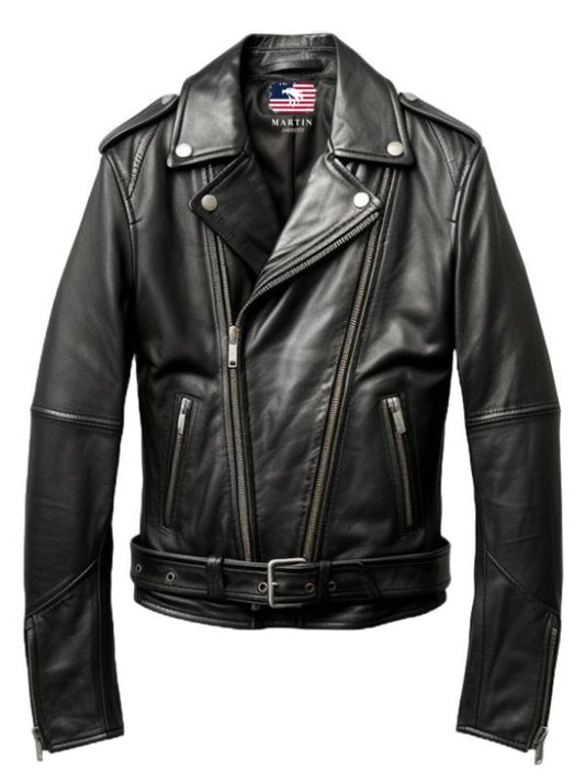 Men Black Leather Biker Jacket - Biker Leather Jacket