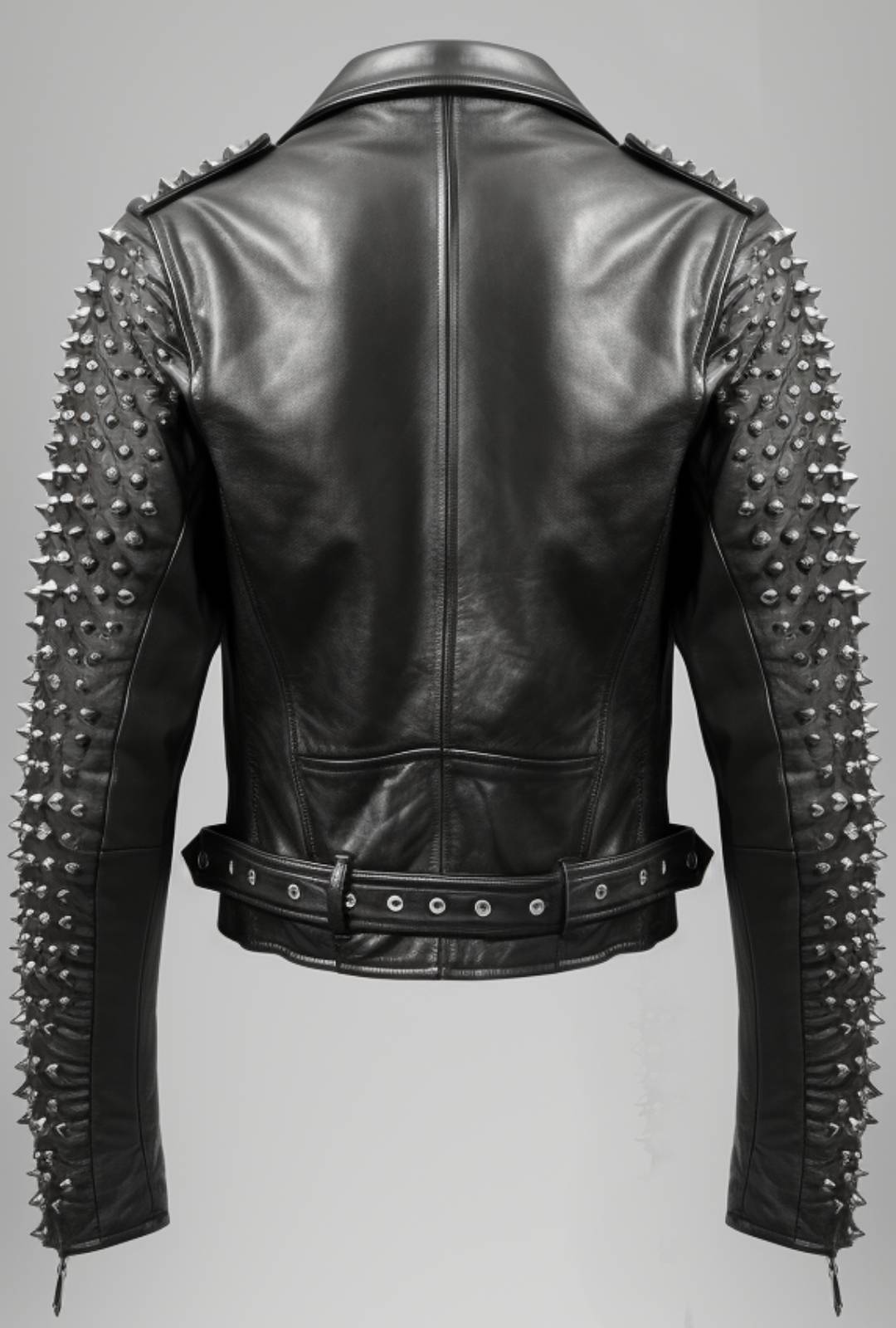 Men Black Studded Biker Stylish Leather Jacket - Biker Leather Jacket
