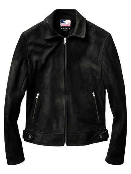 Men Black Suede Leather Jacket - Leather Jacket for Men