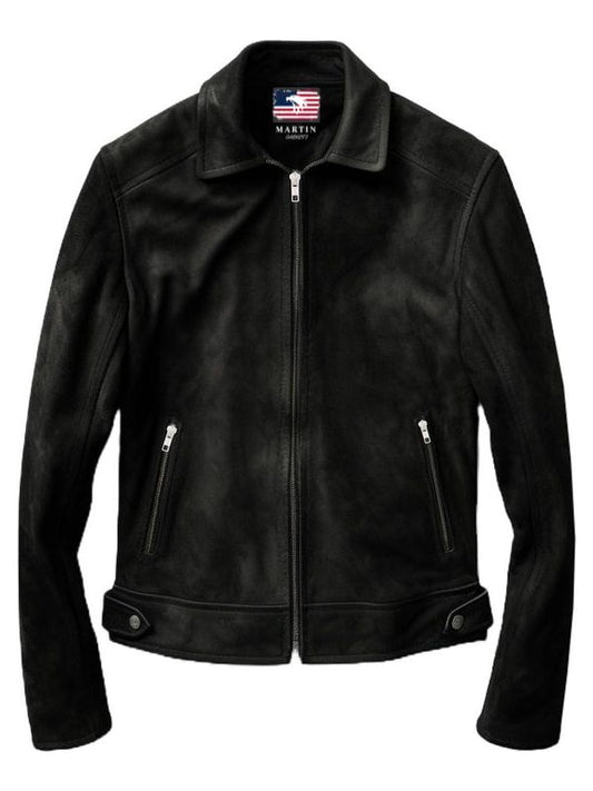 Men Black Suede Leather Jacket - Leather Jacket for Men
