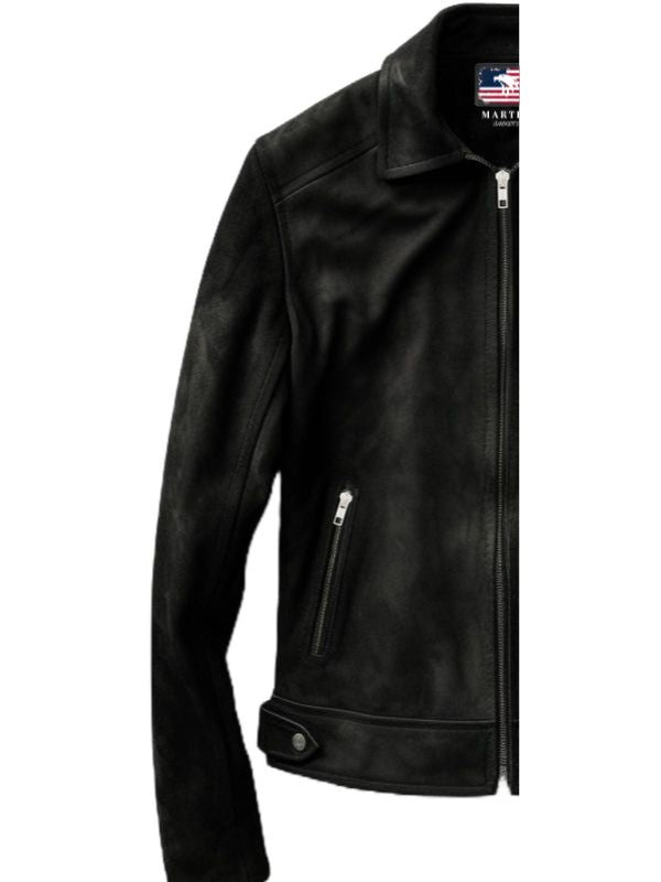 Men Black Suede Leather Jacket - Leather Jacket for Men