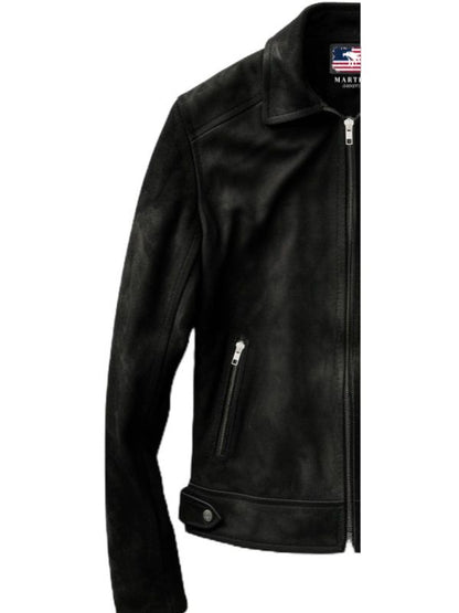 Men Black Suede Leather Jacket - Leather Jacket for Men