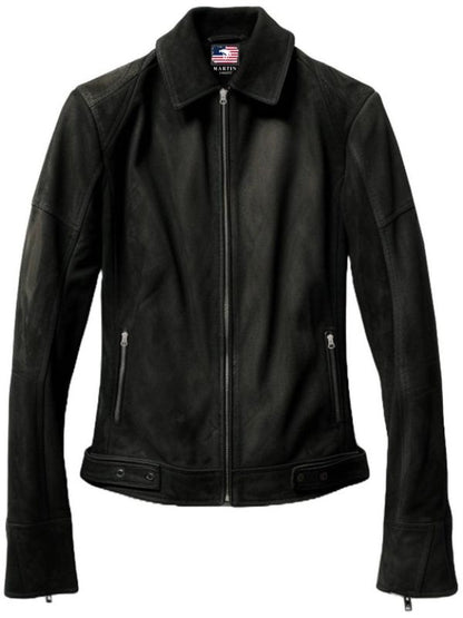 Men Black Suede Leather Jacket - Suede Black Jacket