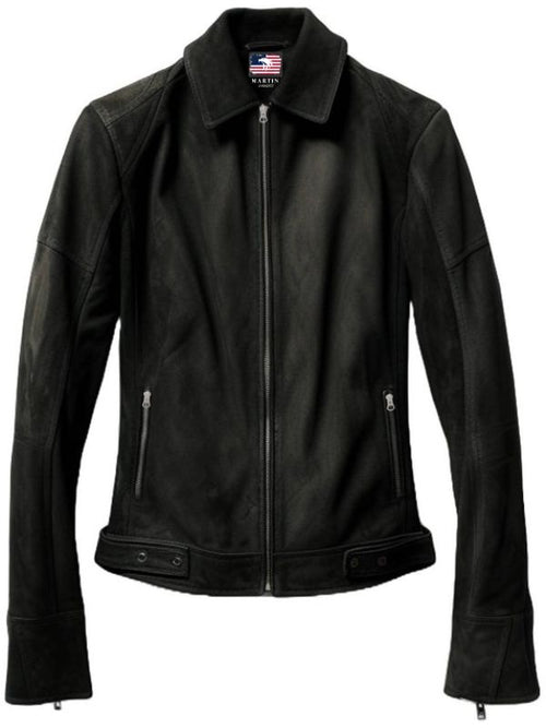 Men Black Suede Leather Jacket - Suede Black Jacket