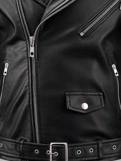 Men Boulevard Black Biker Leather Jacket