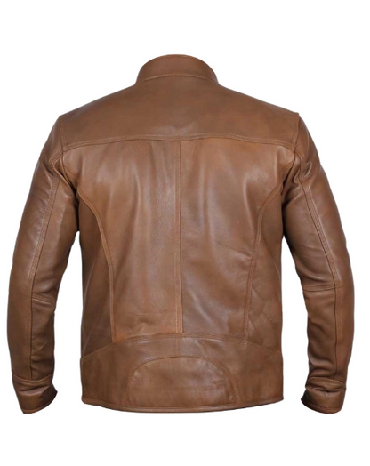 Men Camel Dodge Biker Jacket
