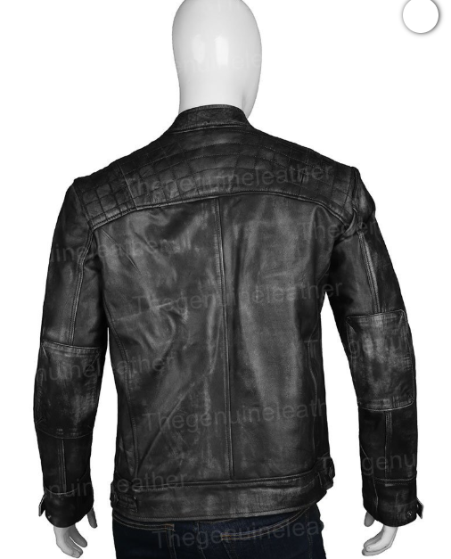 Men Distressed Shoulder Design Jacket