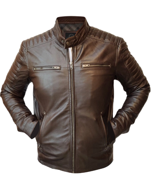 Men Handmade Slim Fit Leather Jacket