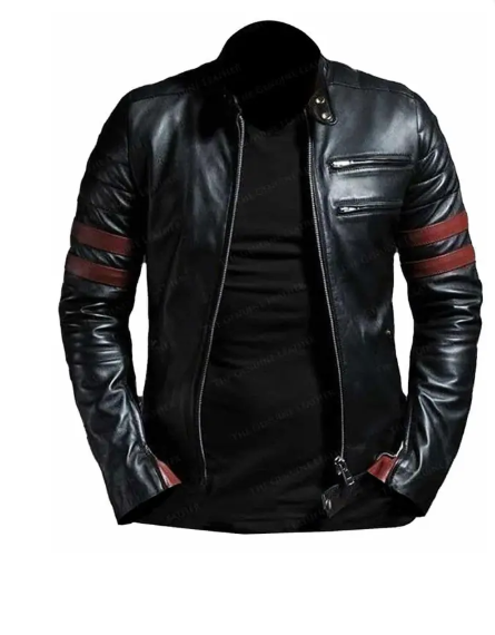 Men Motorcycle Slim Fit Jacket