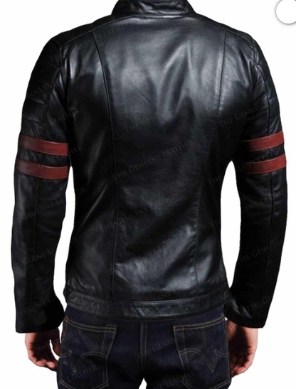 Men Motorcycle Slim Fit Jacket