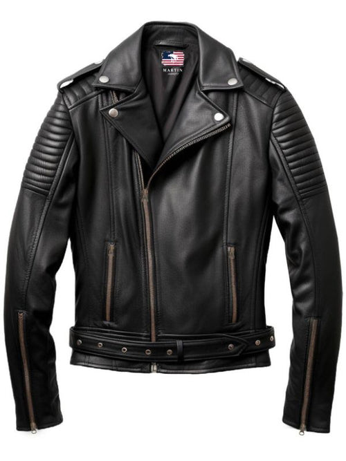 Men Real Leather Biker Jacket - Genuine Leather Jackets