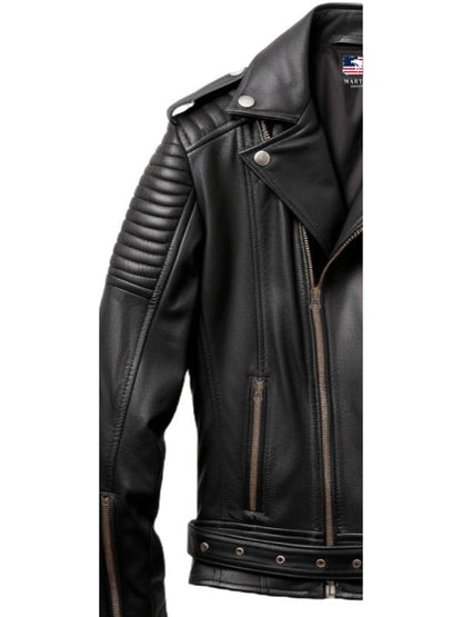 Men Real Leather Biker Jacket - Genuine Leather Jackets