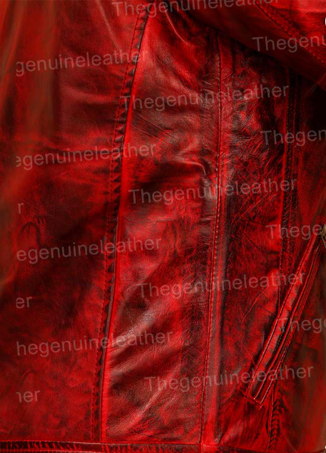 Men Shoulder Design Leather Jacket