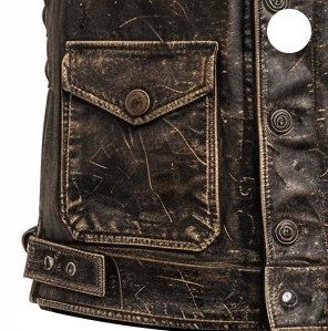 Men Strap Pockets Distressed Brown Leather Vest