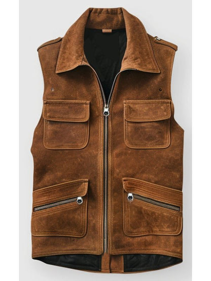 Men Suede Leather Vest