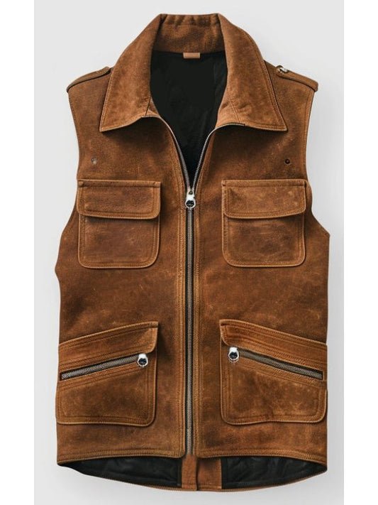 Men Suede Leather Vest