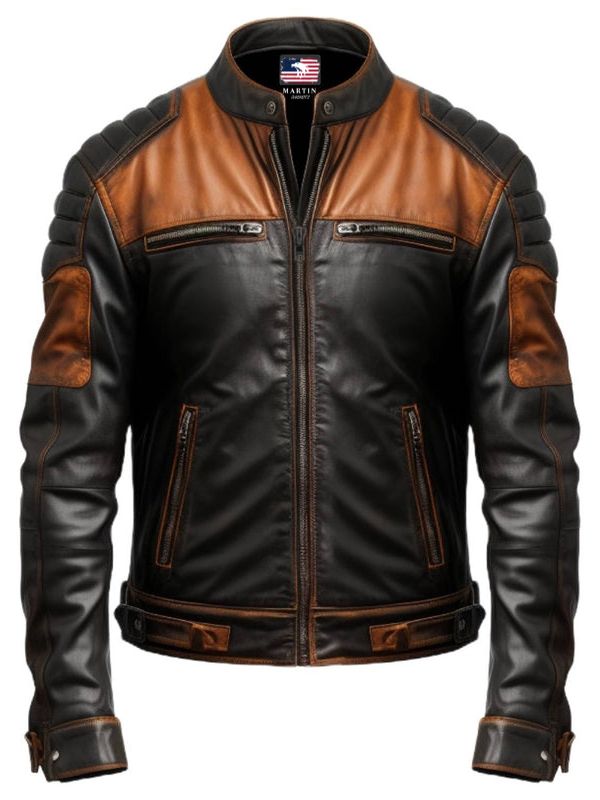 Men Tan Brown Leather Jacket - Jackets for Men