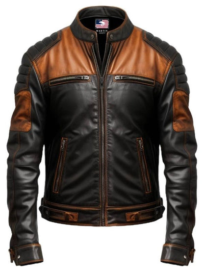 Men Tan Brown Leather Jacket - Jackets for Men