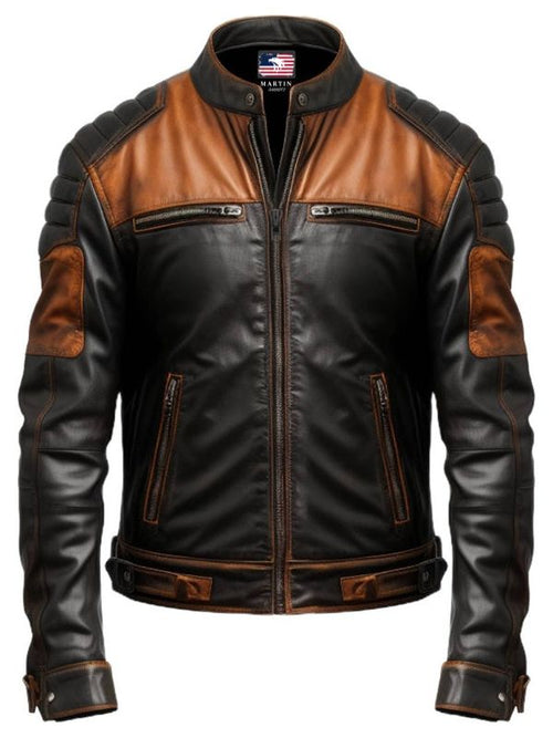 Men Tan Brown Leather Jacket - Jackets for Men