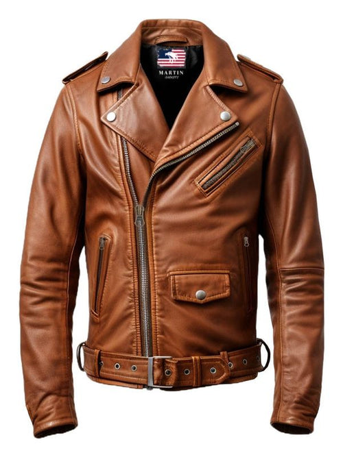 Men Vintage Brown Biker Leather Jacket - Vintage Brown Jacket
