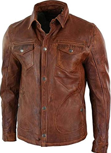 Men’s Antique Brown Shirt Style Jacket