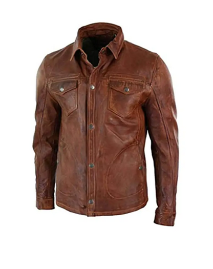 Men’s Antique Brown Shirt Style Jacket