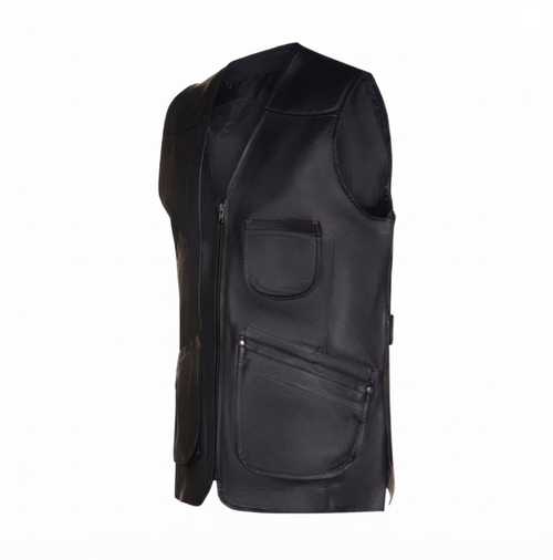 Men’s Black CowHide Leather Vest